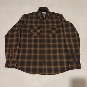 Dixxon Flannel Co The Bourbon Brown Black Plaid Shirt Mens XLT Extra Large Tall